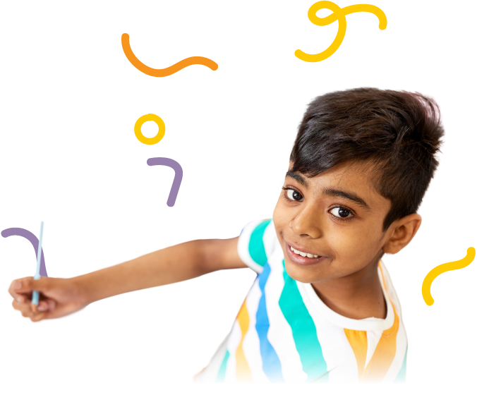 Kumon student learning independently